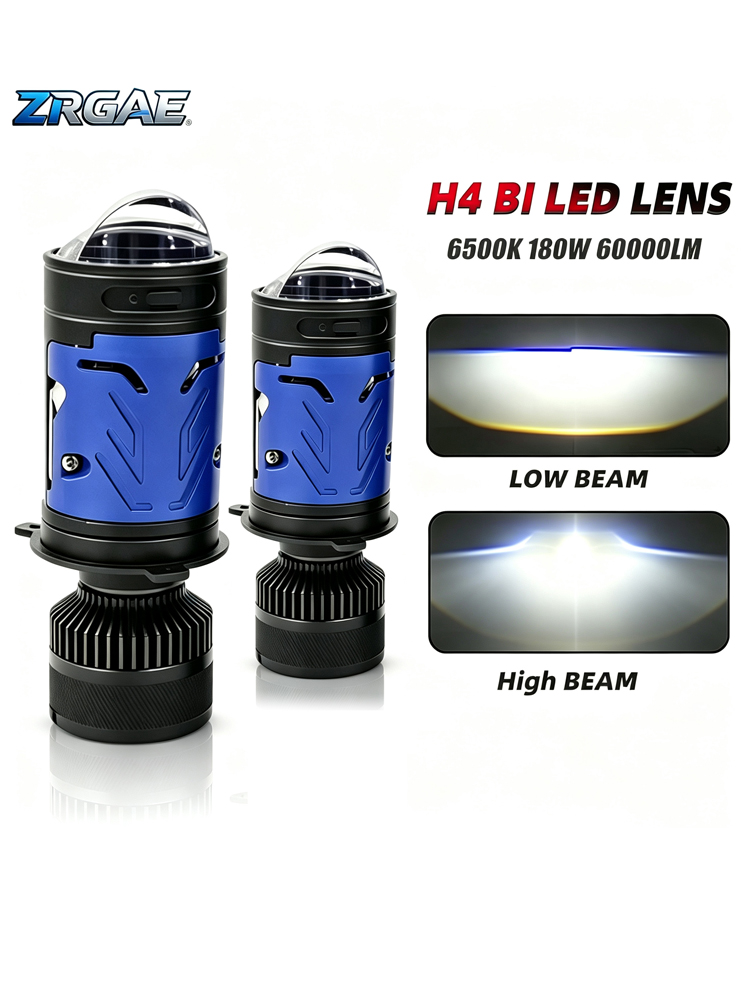 Universal Motorcycle Led Headlight Projector - 2 шт. H4 Bi Mini LED