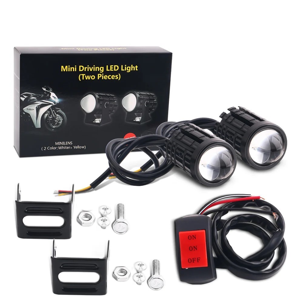 Universal Motorcycle Led Headlight Projector - Универсальная светодиодная фара-проектор для мотоцикла, двухцветная,
