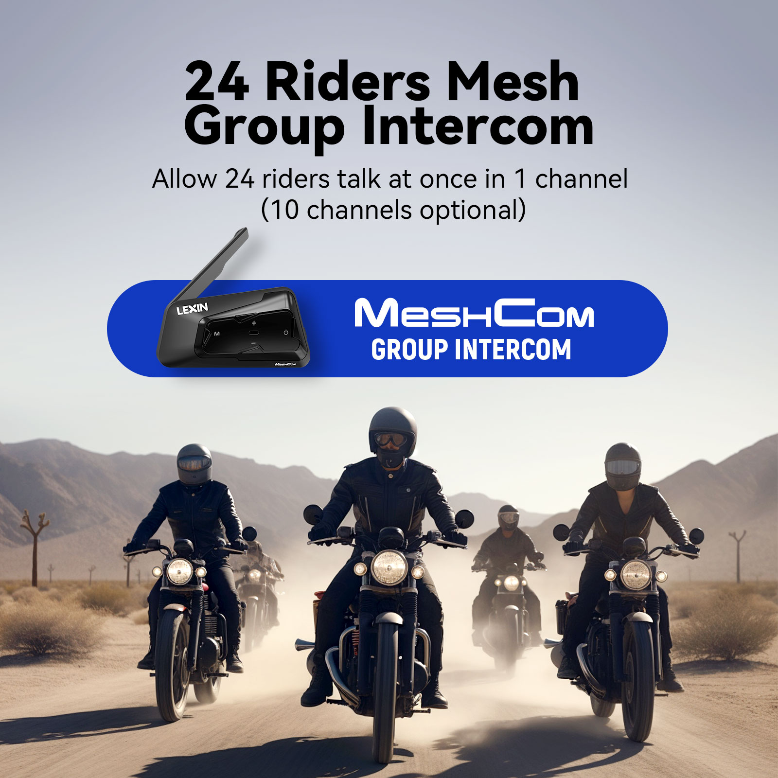 Система связи LEXIN-MeshCom мо – обзор и цена Universal Motorcycle Helmet Intercom Headset
