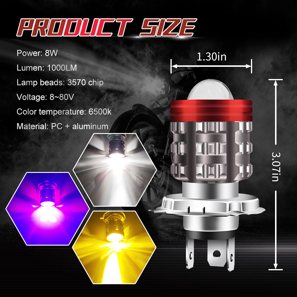 Универсальная лампа H4 светоди – обзор и цена Universal Motorcycle Led Headlight Projector